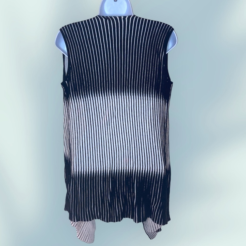 Lafayette 148 New York Ladies Long Line Draped Flyaway Black and White… - Picture 5 of 15